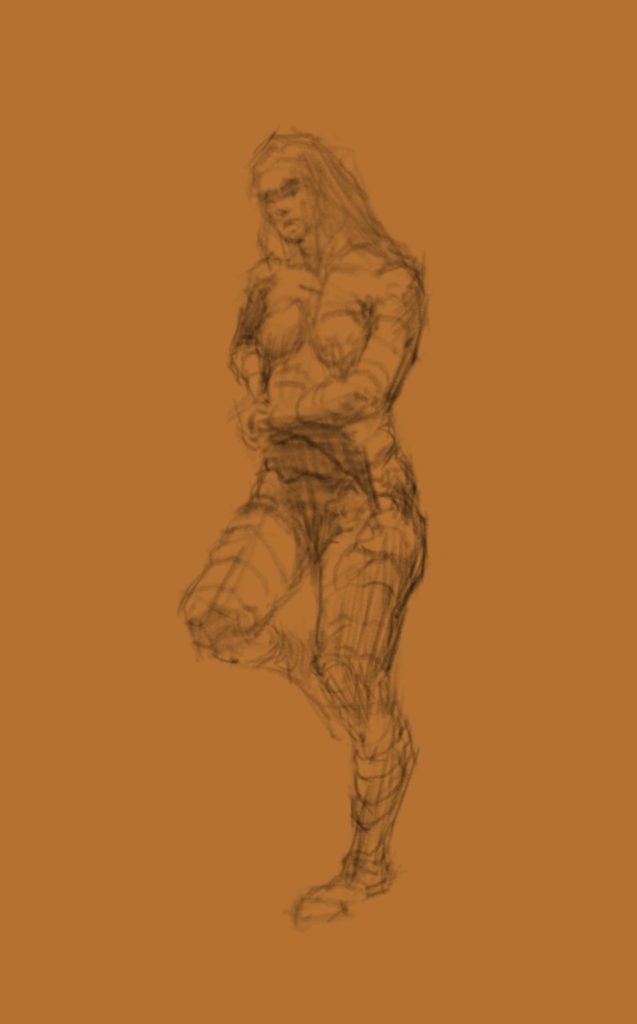 Standing Female Figure Drawing Model